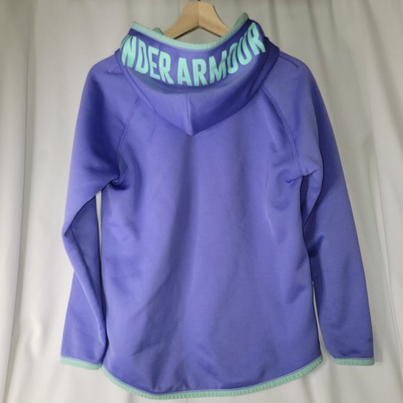 Under Armour youth Hoodie - Purple with green - Size YXL - gently worn - Picture 2 of 3